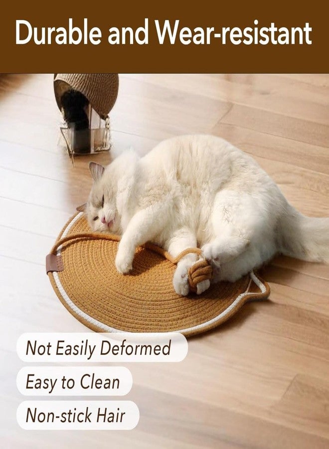 DREWIT STAR Scratch for Cats, Cute Scratch Pad, Lovely Cat Ear Scratching Pads Hanging Cat Toy Wall Cotton Rope Cat Scratcher Mat - Image 2